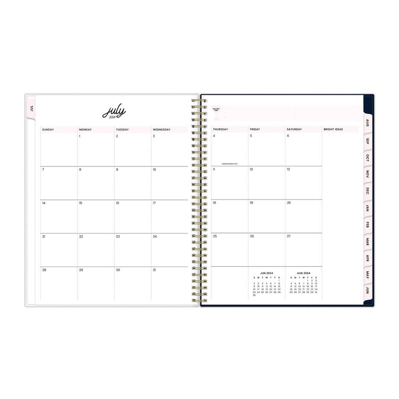 Color Me Courtney for Blue Sky 2024-25 Weekly/Monthly Planner 11"x8.5" Bloom Navy