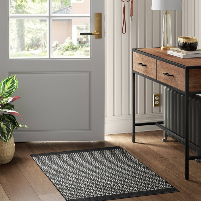 2'5"x3'8" Washable Herringbone Accent Rug Gray - Threshold