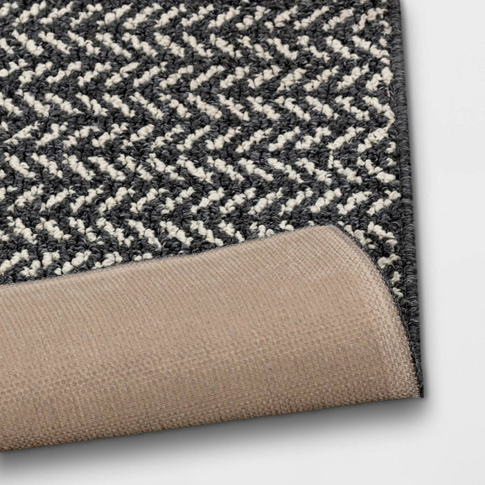 2'5"x3'8" Washable Herringbone Accent Rug Gray - Threshold
