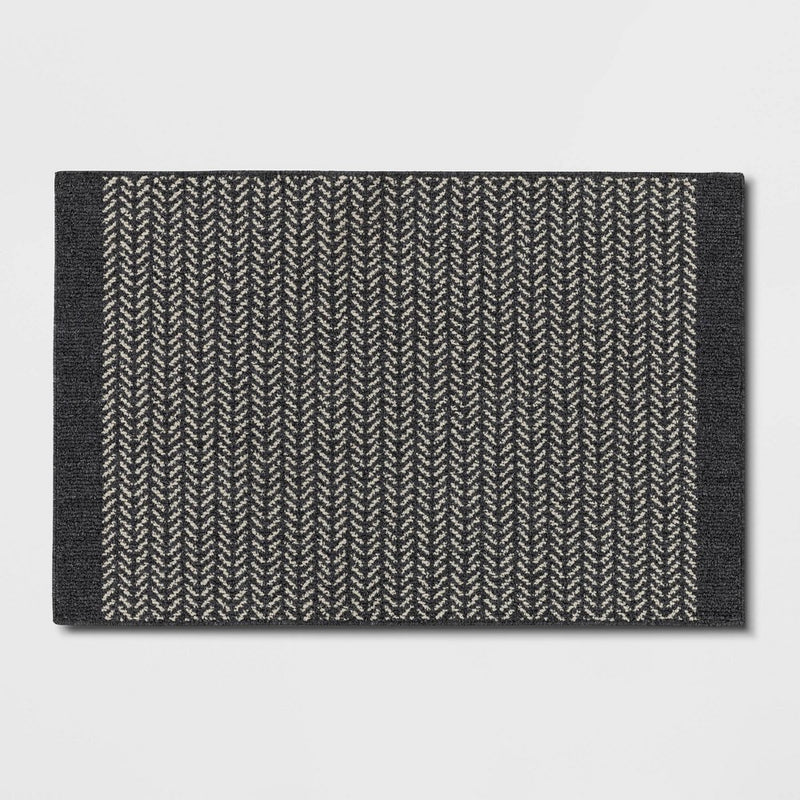 2'5"x3'8" Washable Herringbone Accent Rug Gray - Threshold (LOCAL PICKUP ONLY)