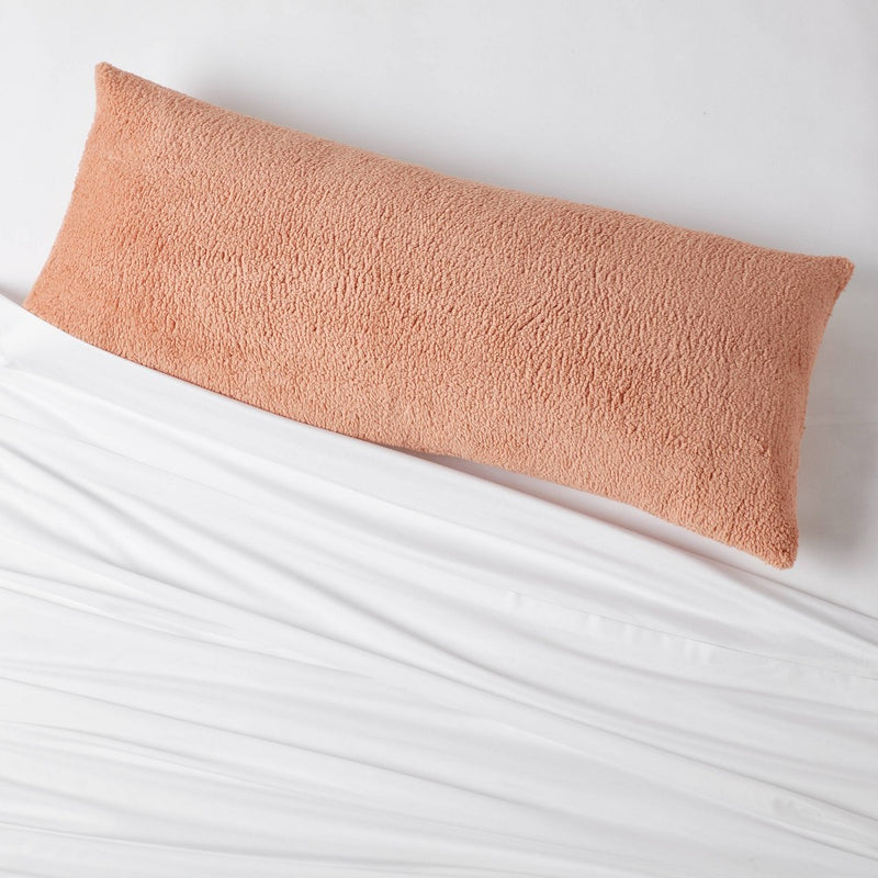 Faux Shearling Body Pillow Cover Rust - Room Essentials