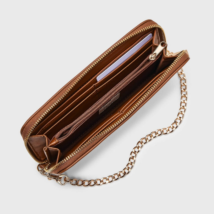Large Around Zip Wallet - A New Day Brown