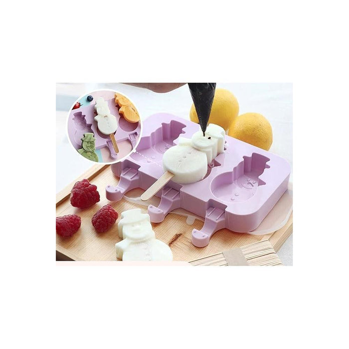 Kitchtic Silicone Popsicle Molds with Wooden Sticks, Purple
