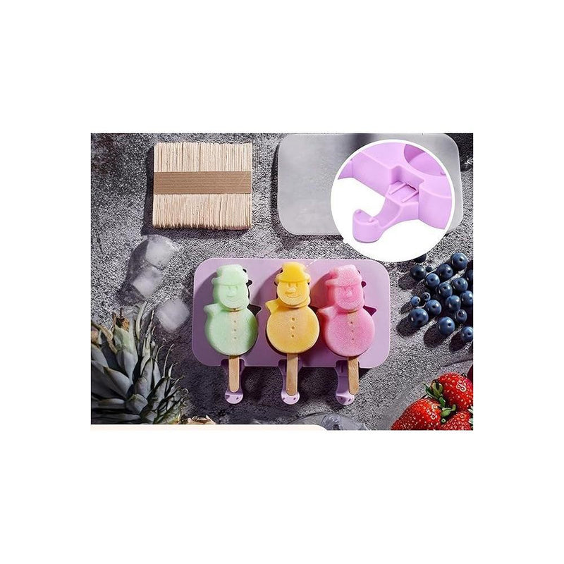 Kitchtic Silicone Popsicle Molds with Wooden Sticks, Purple