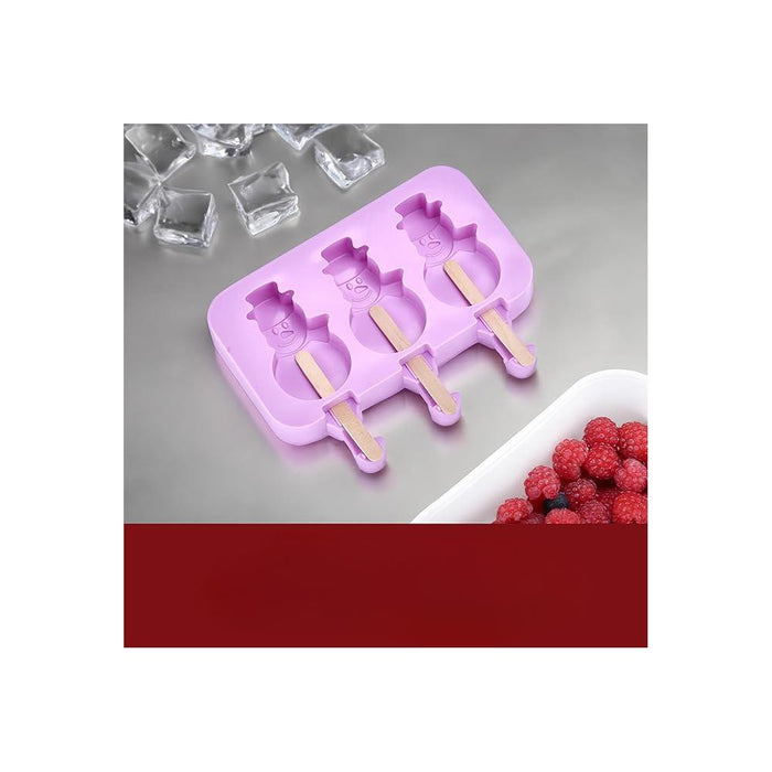 Kitchtic Silicone Popsicle Molds with Wooden Sticks, Purple