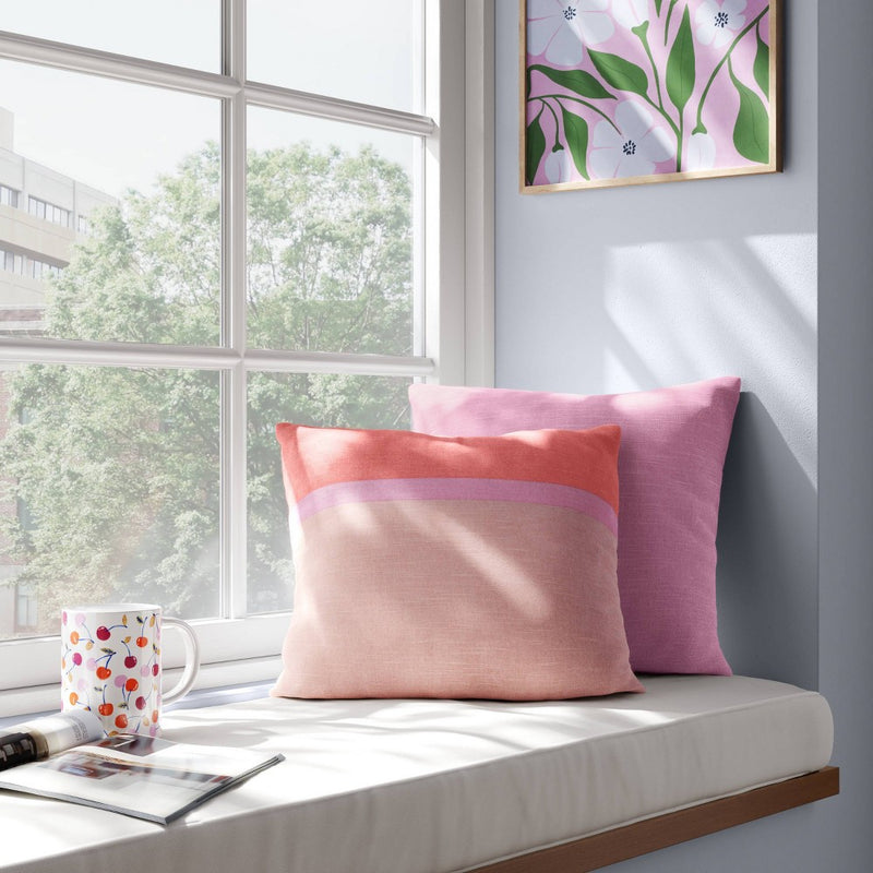 2pk Color Block Printed Woven Cotton Throw Pillows - Room Essentials: Soft, Indoor Abstract Design, Knife Edge, OEKO-TEX Certified