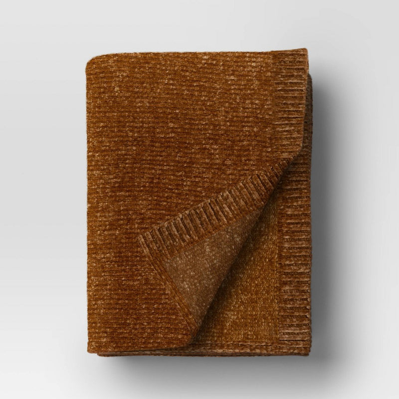 Shine Chenille Throw Blanket Brown - Project 62