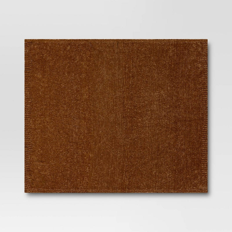 Shine Chenille Throw Blanket Brown - Project 62