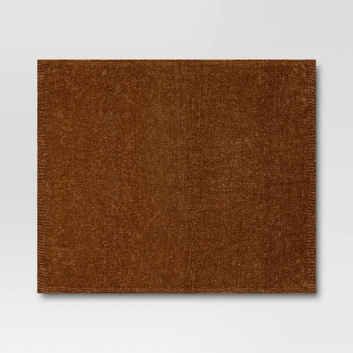 Shine Chenille Throw Blanket Brown - Project 62