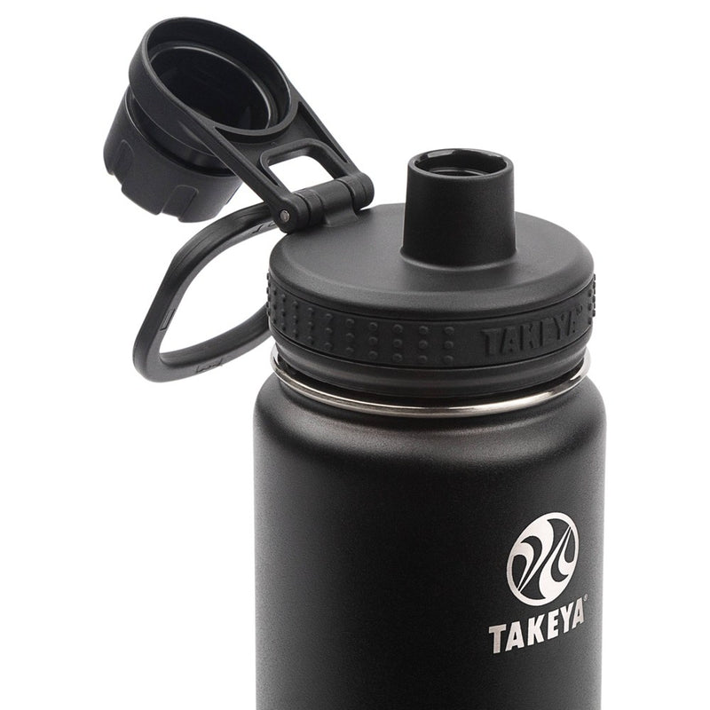 Takeya 22oz Actives Insulated Stainless Steel Water Bottle with Spout Lid - Onyx