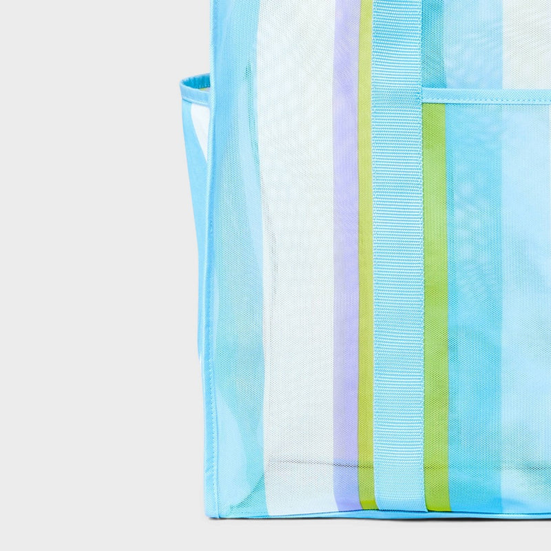 Mesh Tote Handbag - Shade & Shore Blue/Striped