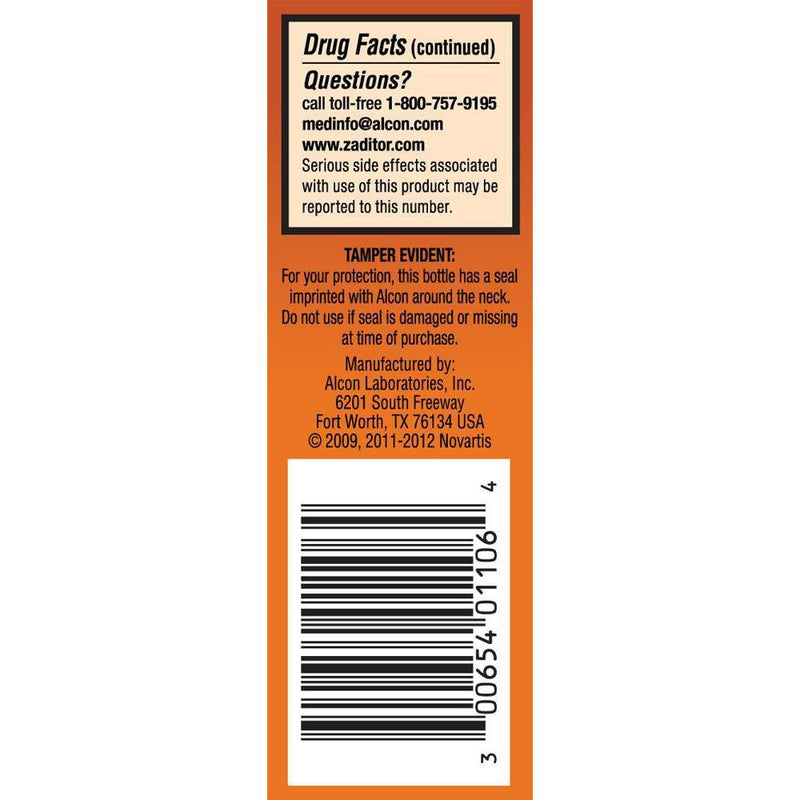 Zaditor Antihistamine Eye Drops for Eye Itch Relief - 0.34 fl oz