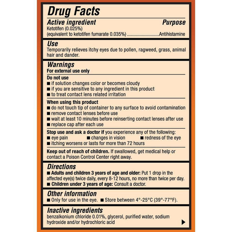 Zaditor Antihistamine Eye Drops for Eye Itch Relief - 0.34 fl oz