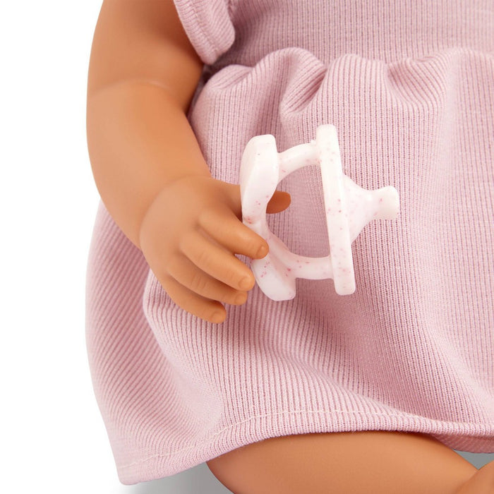 LullaBaby 14" Baby Doll with Pink Dress & Pacifier - Brown Eyes