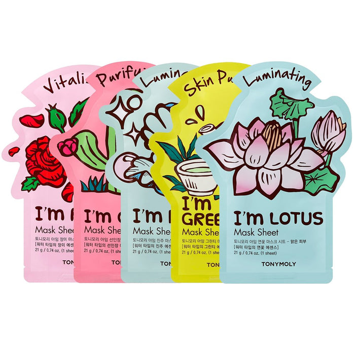 TONYMOLY I'm Real Radiance Sheet Mask 5 Count, Hydrates And Moisturizes Face