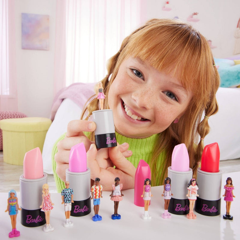2 PACK Barbie Mini BarbieLand Fashionistas Dolls, 1.5-inch Dolls in Lipstick Tube, Surprise Reveal (Styles May Vary)