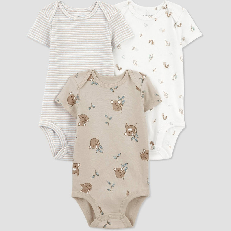 Carter's Just One You Baby Boys' 3pk Bodysuit - White/Green 12M