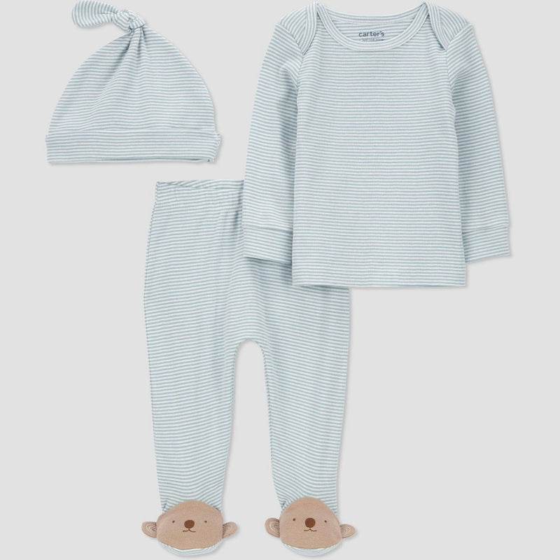 Carter's Just One You Baby Boys' 3pc Koala Footed Cardigan Set - Light Blue Newborn