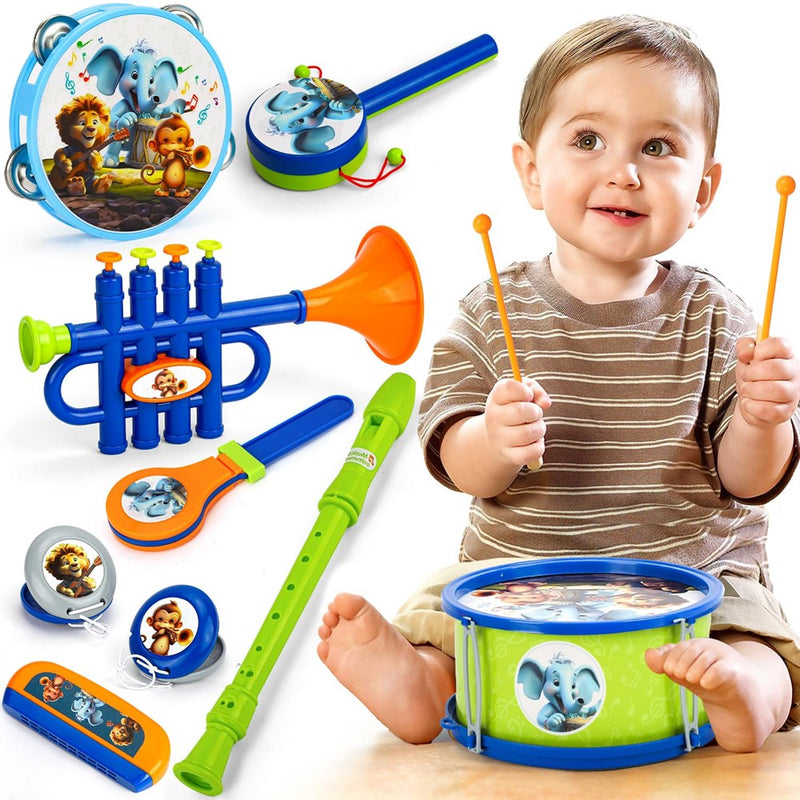 TOY Life Baby Musical Instruments, Musical Toys For Toddlers 1-3, Baby Drum Set Kids Musical Instruments, Preschool Educational Toy Instruments Birthday Toys Gifts For Baby Boys Girls 6-12-18 Month