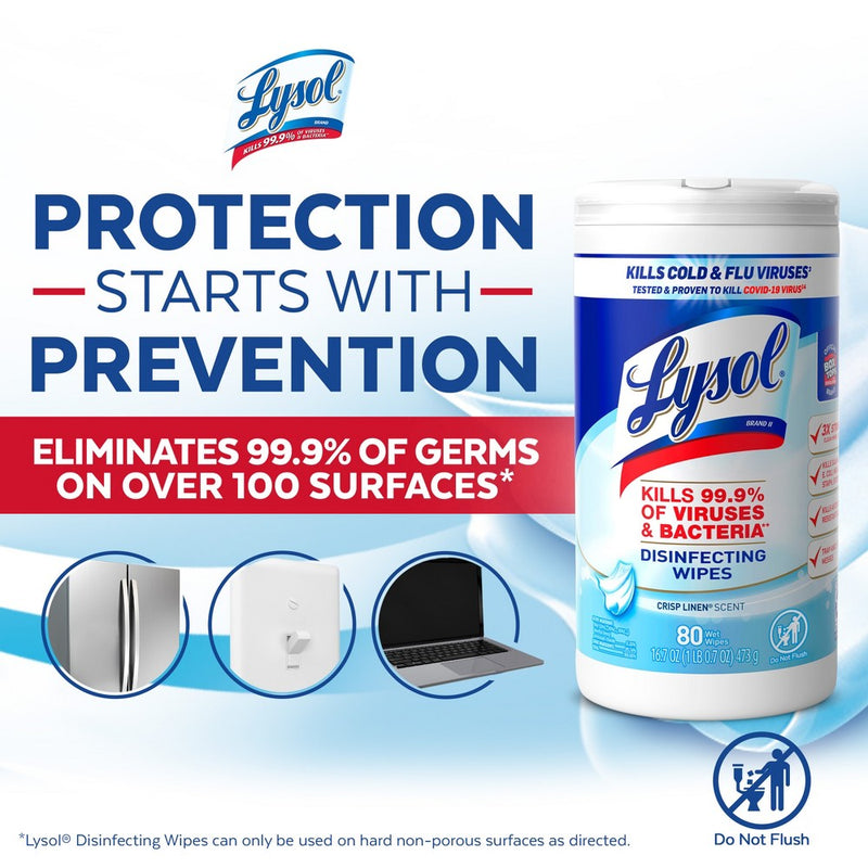 Lysol Crisp Linen Disinfecting Wipes - 80ct