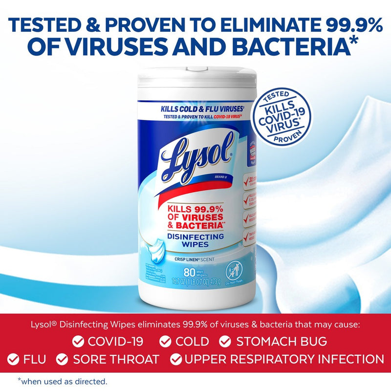 Lysol Crisp Linen Disinfecting Wipes - 80ct