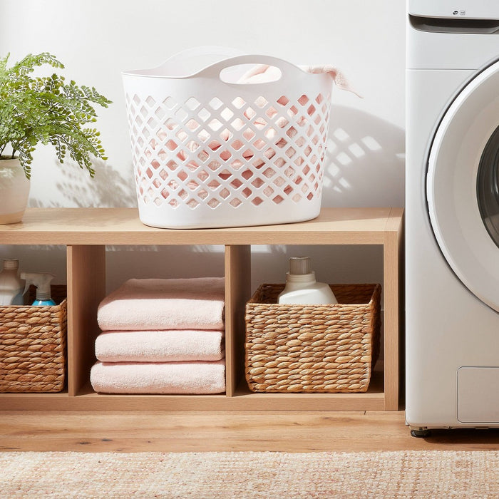 1.2bu/45L Flexible Oval Laundry Basket White - Brightroom