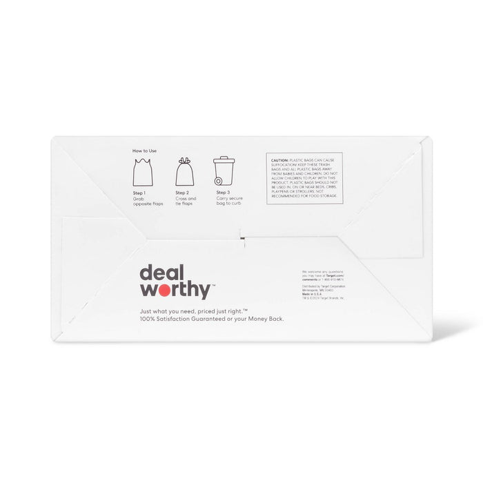 Tall Kitchen Flap-Tie Trash Bags - 13 Gallon - 200ct - Dealworthy