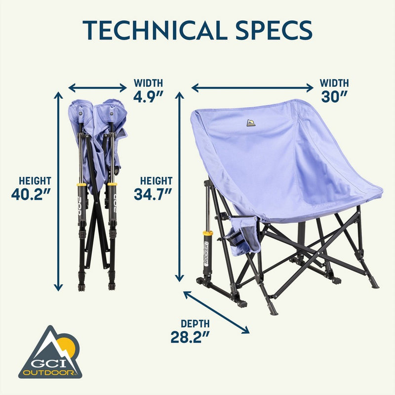 GCI Outdoor Pod Rocker Foldable Rocking Camp Chair - Lavender (LOCAL PICKUP ONLY)