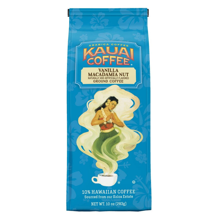 Kauai Coffee Vanilla Macadamia Nut Medium Roast Ground Coffee - 10oz