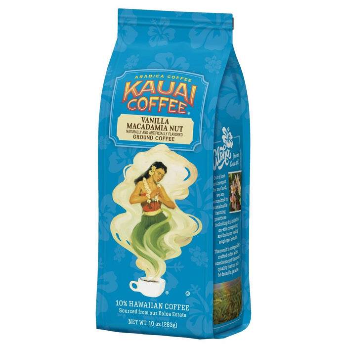 Kauai Coffee Vanilla Macadamia Nut Medium Roast Ground Coffee - 10oz