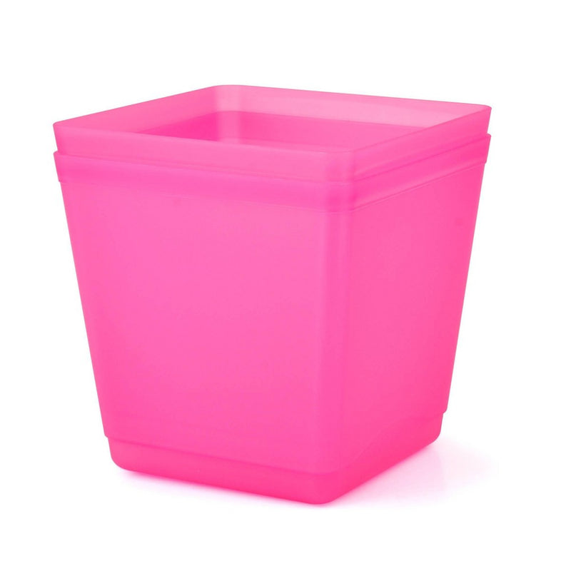 2pk 213oz Plastic Cube Storage Bins Pink - Bullseye's Playground