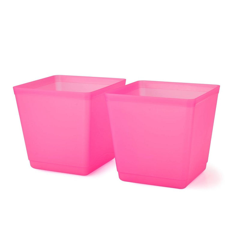 2pk 213oz Plastic Cube Storage Bins Pink - Bullseye's Playground