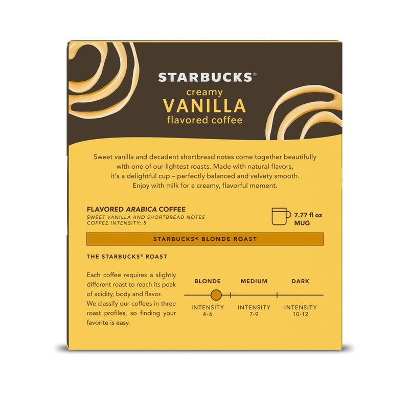 Starbucks by Nespresso Vertuo Line Pods - Light Roast Coffee - Creamy Vanilla - 1 Box (8 Pods)