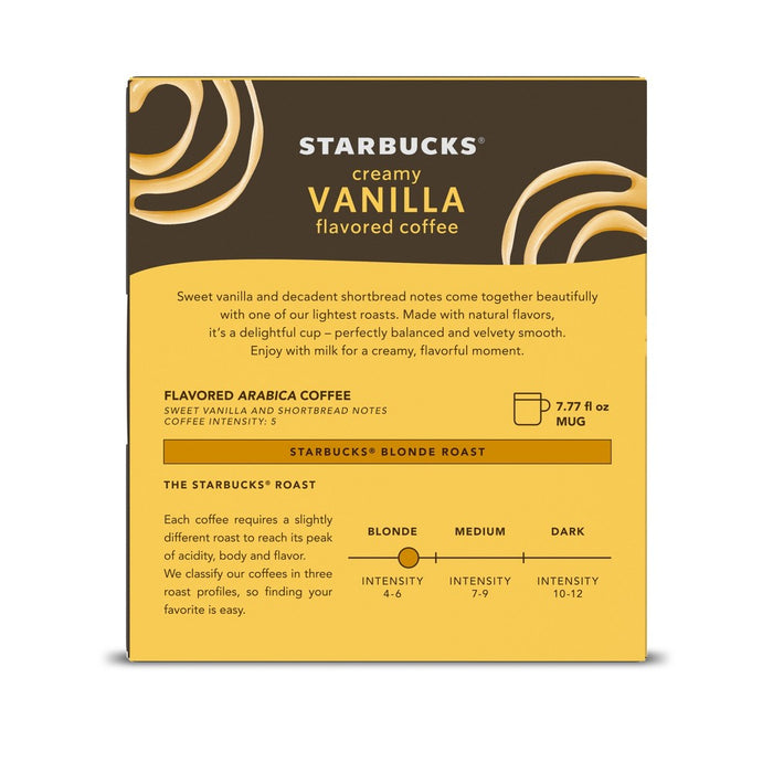 Starbucks by Nespresso Vertuo Line Pods - Light Roast Coffee - Creamy Vanilla - 1 Box (8 Pods)