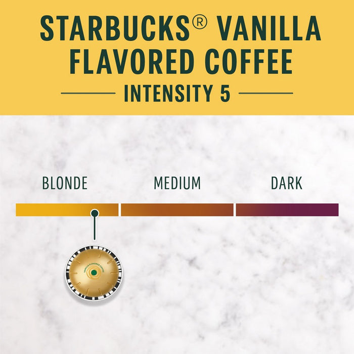 Starbucks by Nespresso Vertuo Line Pods - Light Roast Coffee - Creamy Vanilla - 1 Box (8 Pods)