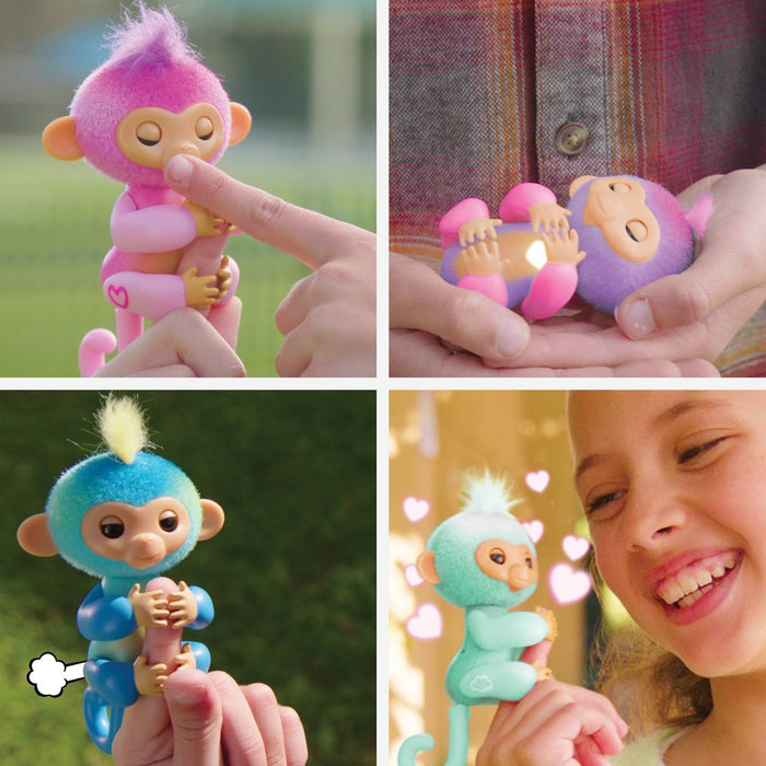 Fingerlings 2023 NEW Interactive Baby Monkey Reacts to Touch 70+ Sounds & Reactions Harmony Pink