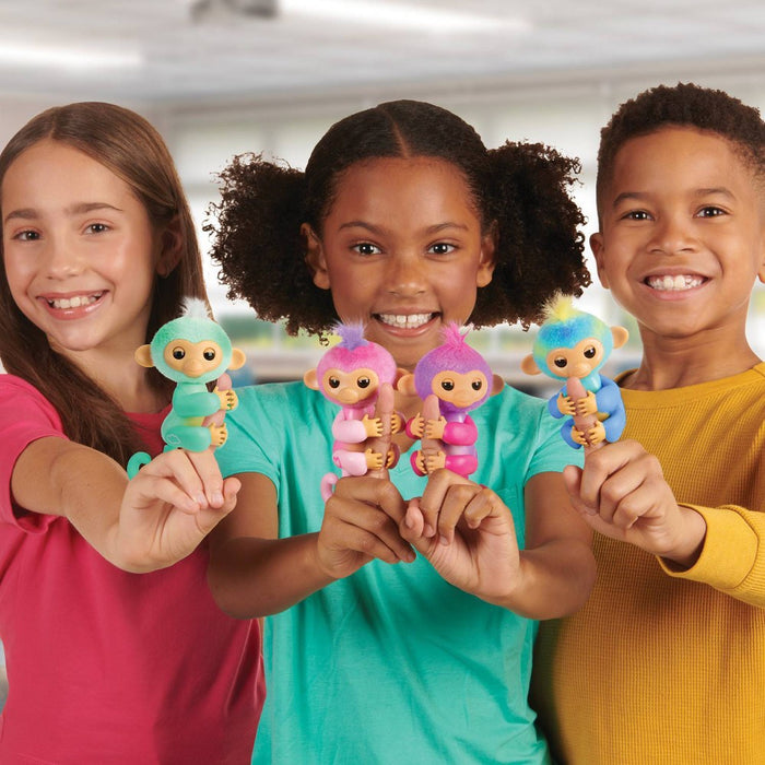 Fingerlings 2023 NEW Interactive Baby Monkey Reacts to Touch 70+ Sounds & Reactions Harmony Pink