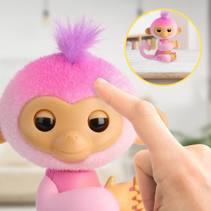 Fingerlings 2023 NEW Interactive Baby Monkey Reacts to Touch 70+ Sounds & Reactions Harmony Pink