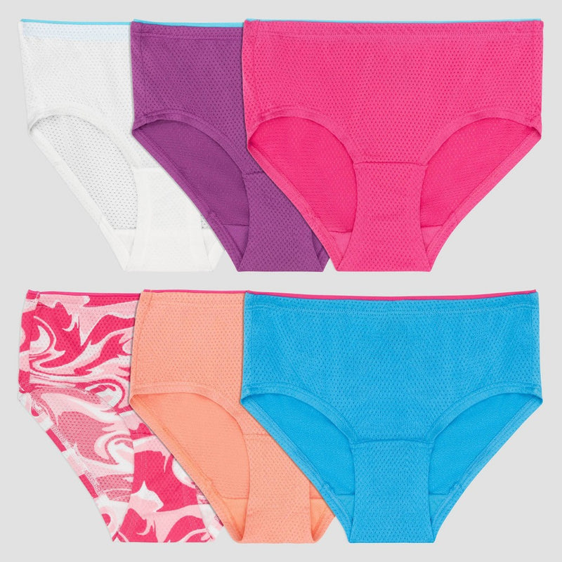 Fruit of the Loom Girls' 6pk Micro Mesh Briefs - Colors May Vary 8