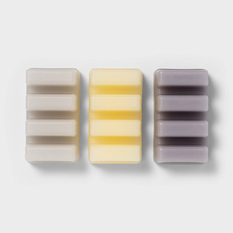 12ct Cozy Vanilla, Amber Cashmere and Seaside Driftwood Wax Melt - Threshold: Scented Paraffin Cubes for Warmers