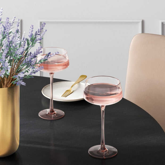 9.8oz Cocktail Coupe Glass Pink - Threshold