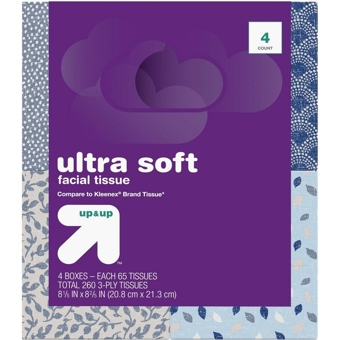 Ultra Soft Facial Tissue - 4pk/65ct - up&up