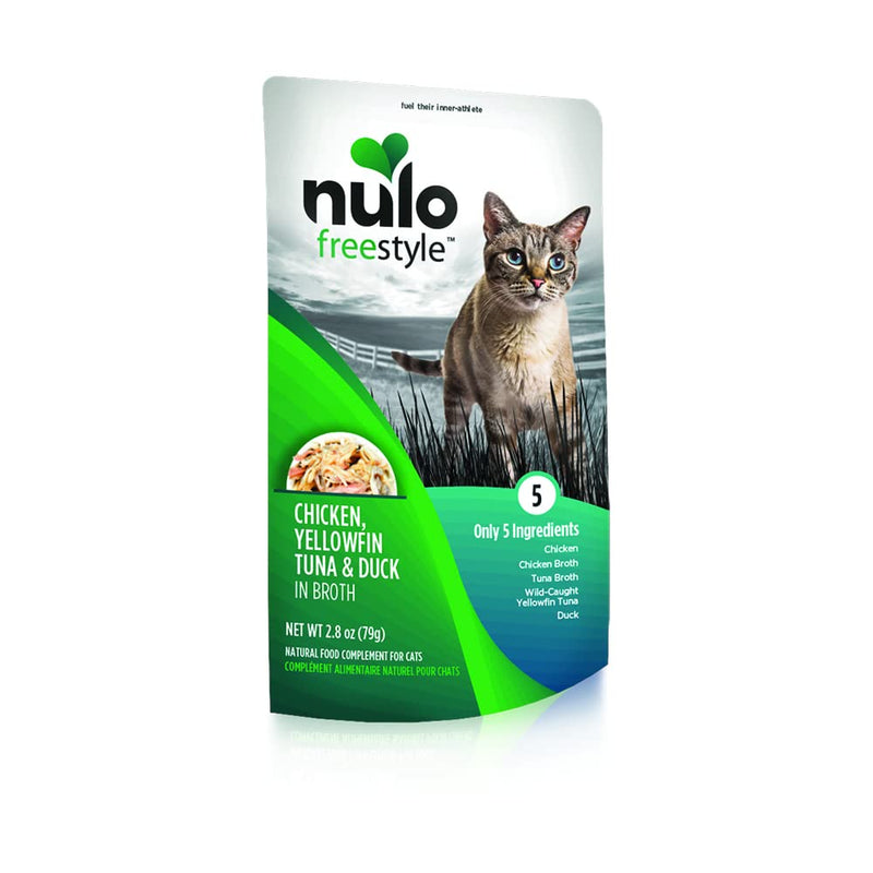 Nulo, Freestyle Chicken, Yellowfin Tuna & Duck In Broth Cat Food Pouch, 2.8 Oz