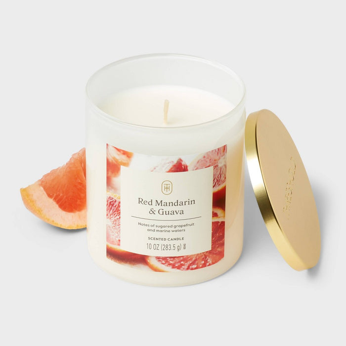 Lidded Glass Jar Candle Red Mandarin and Guava 10oz - Threshold