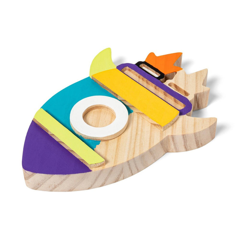 FreeStanding Wood Rocket Ship - Mondo Llama