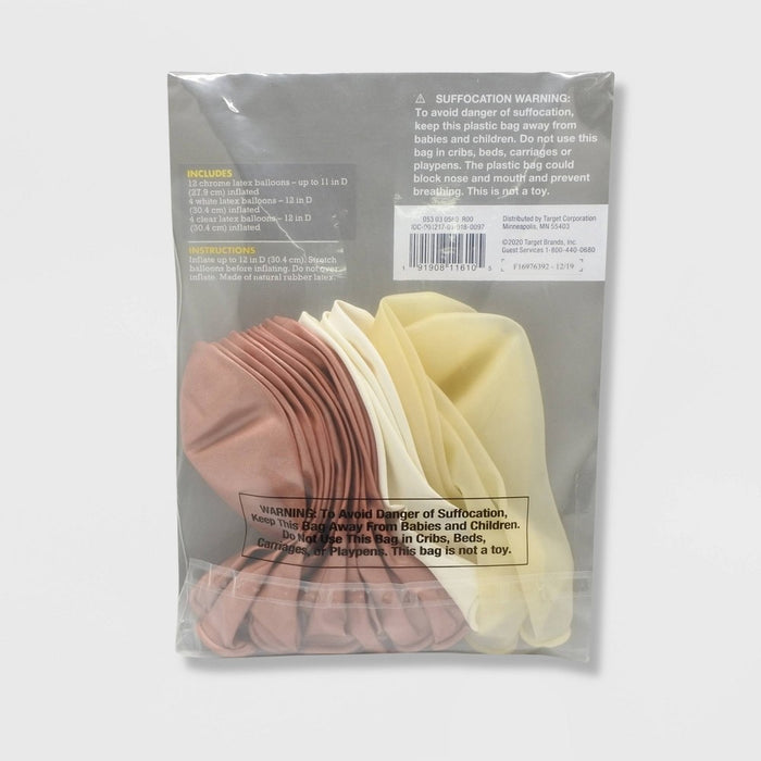 20ct 12" Metallic Balloon Pack Brown - Spritz