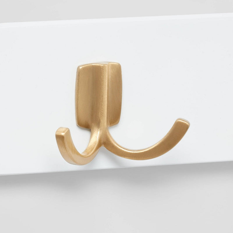 Modern Octopus 4 Rail Gold Hooks White - Brightroom