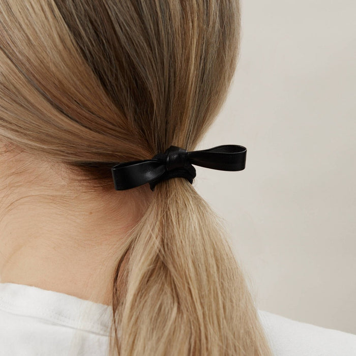 Kristin Ess The Vegan Leather Bows Hair Elastic - 3ct