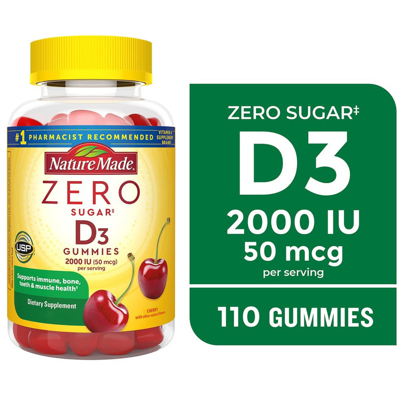 Nature Made Zero Sugar Vitamin D Sugar Free Gummies - 110ct