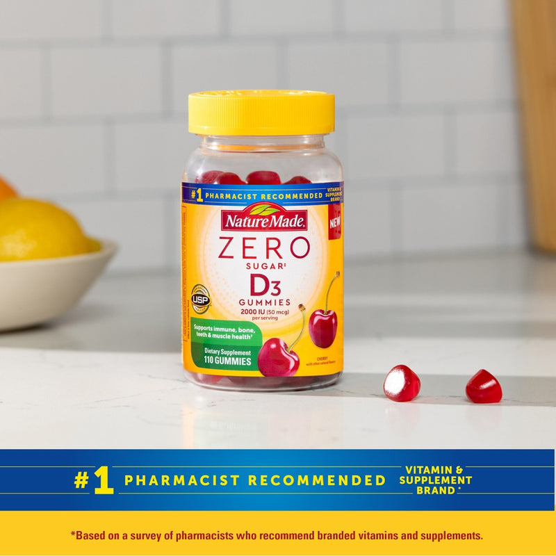 Nature Made Zero Sugar Vitamin D Sugar Free Gummies - 110ct